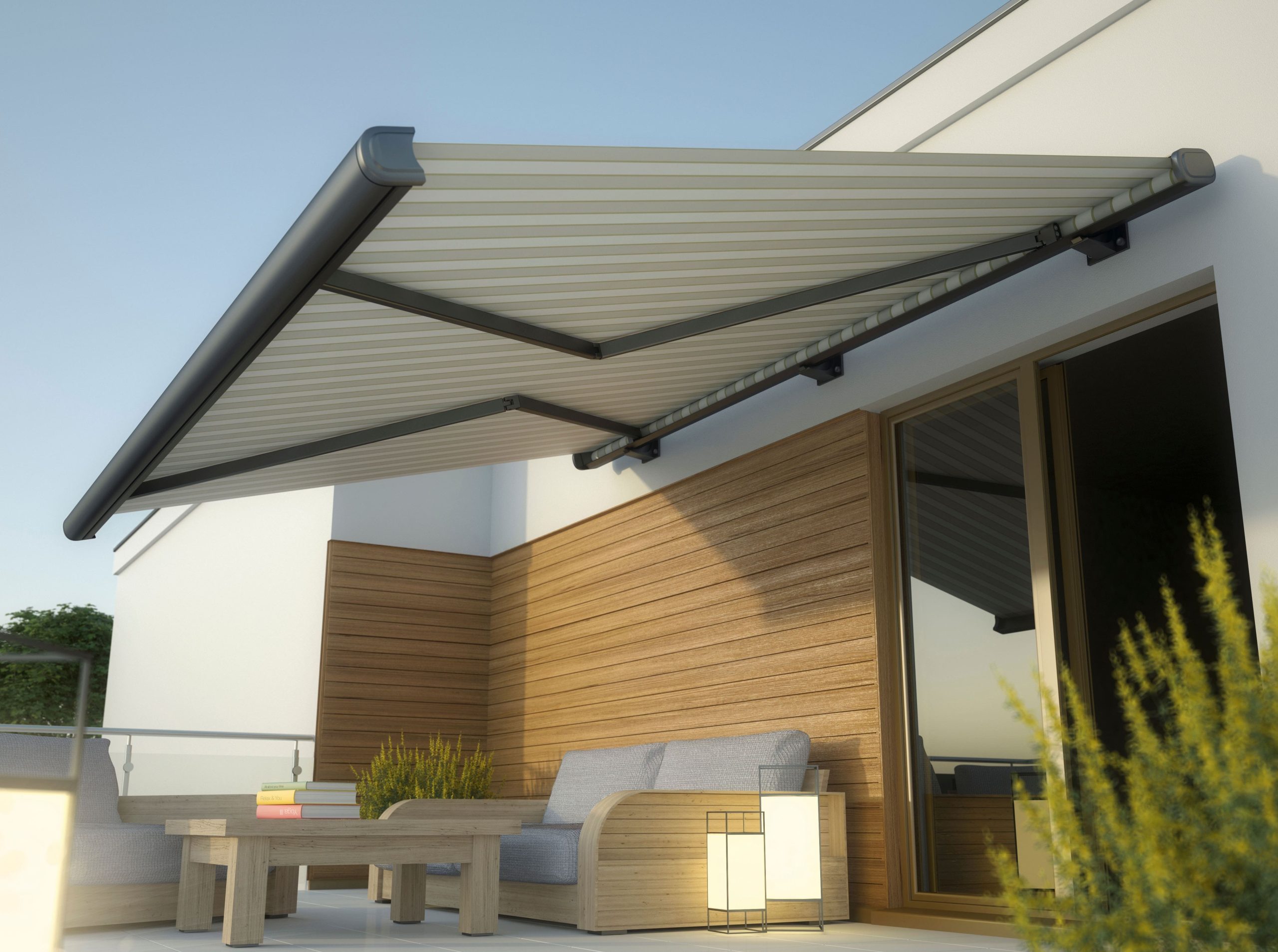 Custom retractable awnings installation in Houston